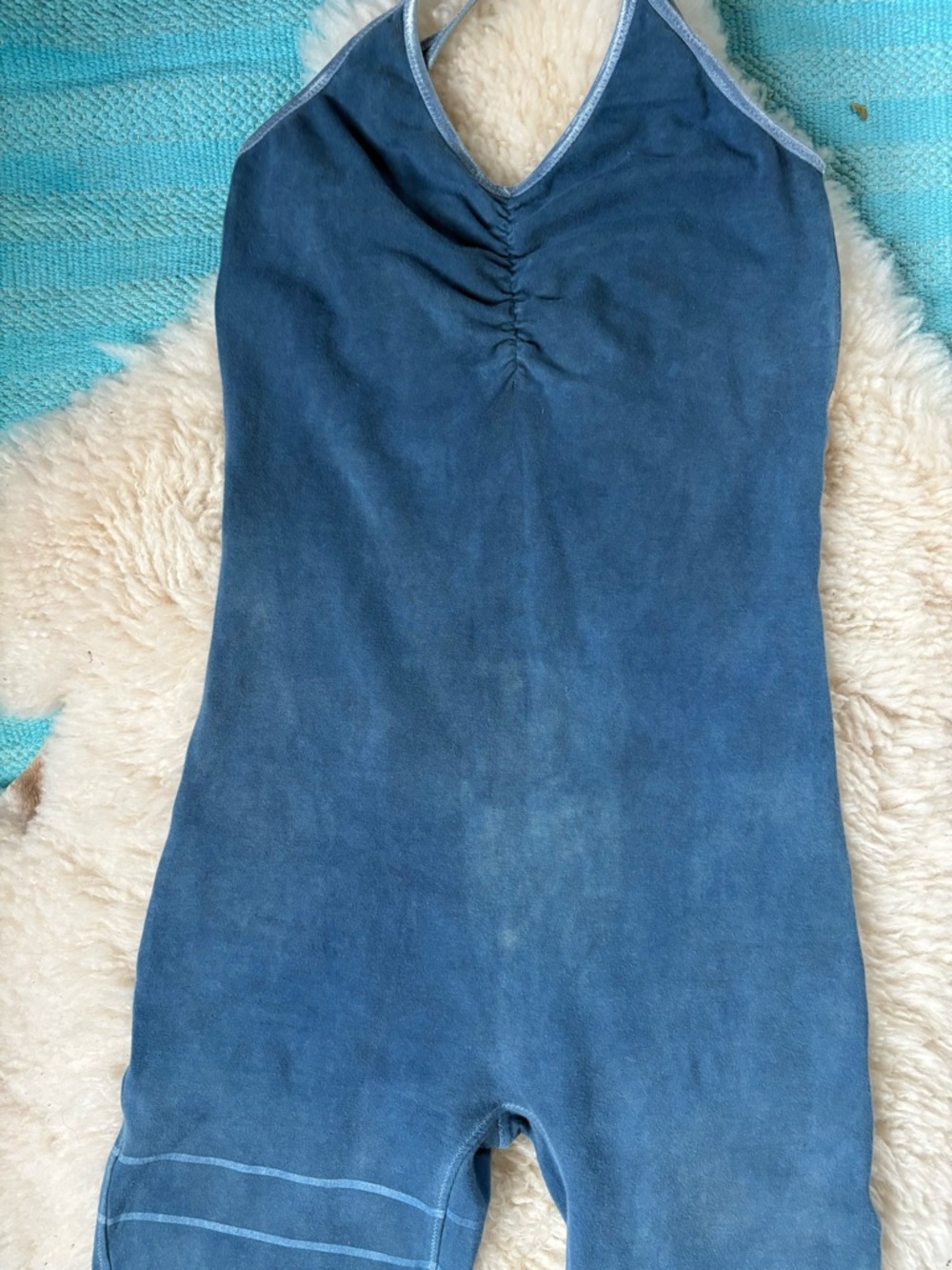 Purusha people organic indigo dye jumpsuit Medium vintage - Picture 8 of 9